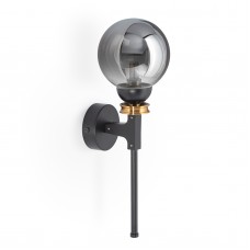 Бра Gold Ring stick Black со стеклянным плафоном Graphite